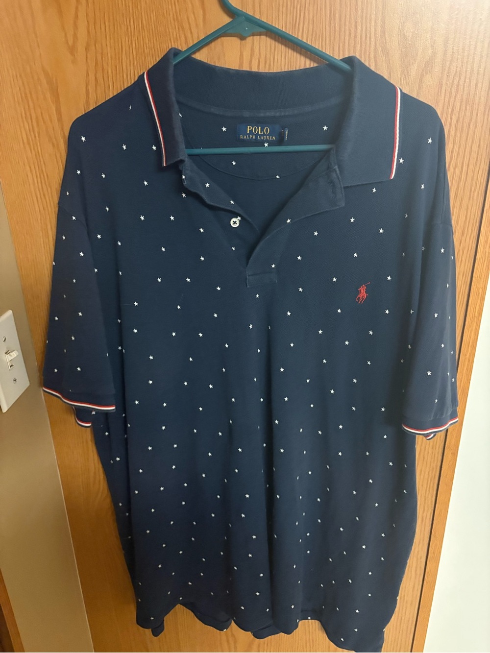 Polo by Ralph Lauren Navy Polo with White Star Print and Red Pony